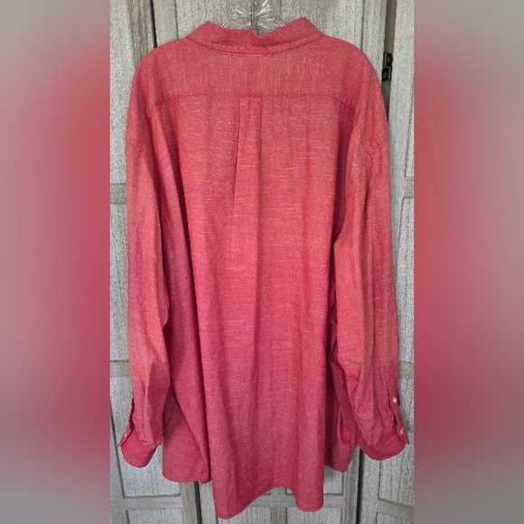 RALPH LAUREN Mens Big & Tall Button Down Oxford Shirt Size 5XB Heather Pink - Picture 4 of 12